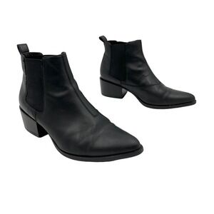 Vagabond Marja Boots Black Leather Booties Pointy Toe